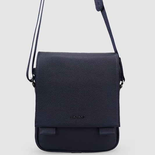 Madasat Navy Blue Unisex Genuine Leather Bag - 915 |