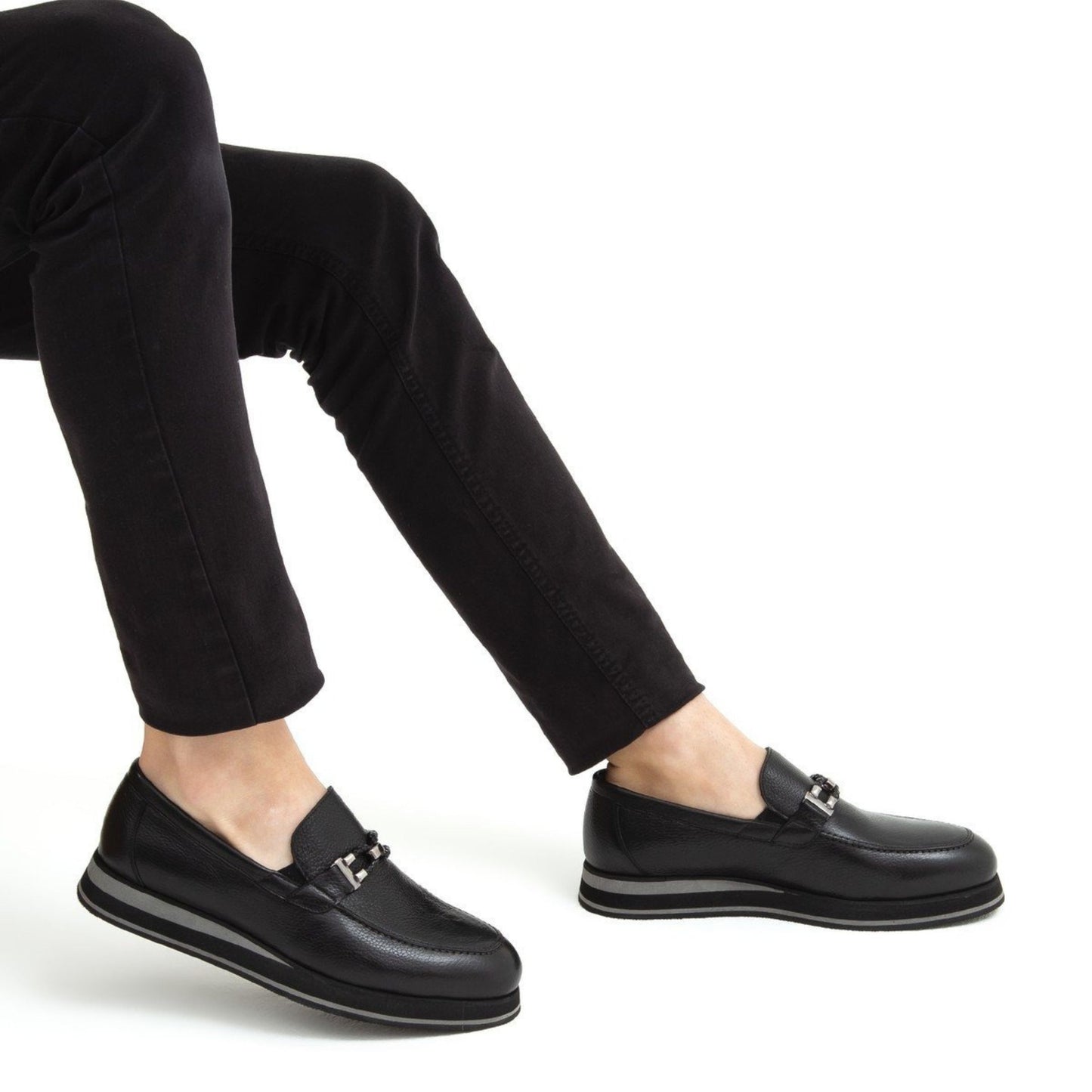 Madasat Black Leather Loafer - 599 |