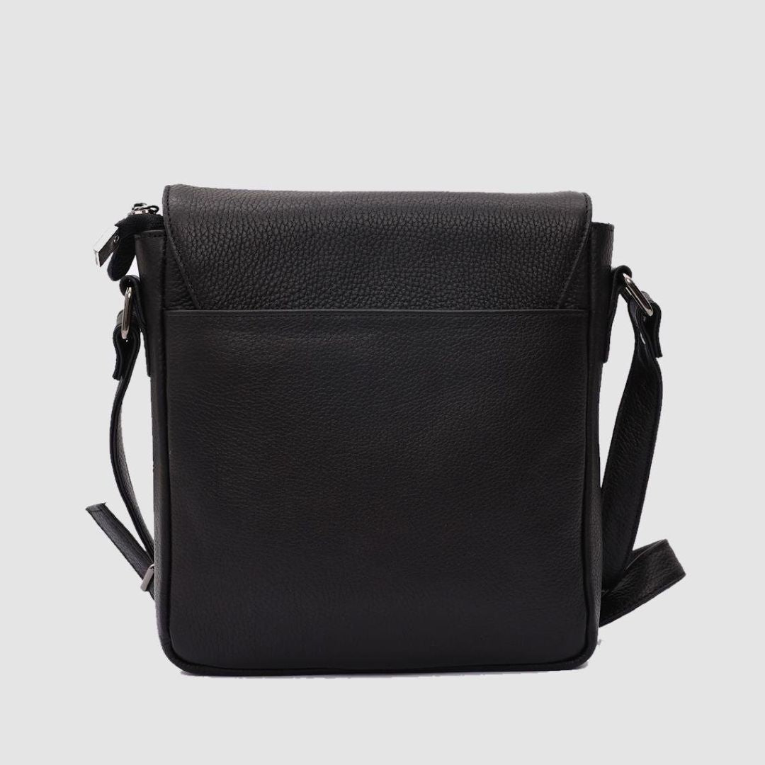 Madasat Men Black Genuine Leather Messenger Bag - 914 |