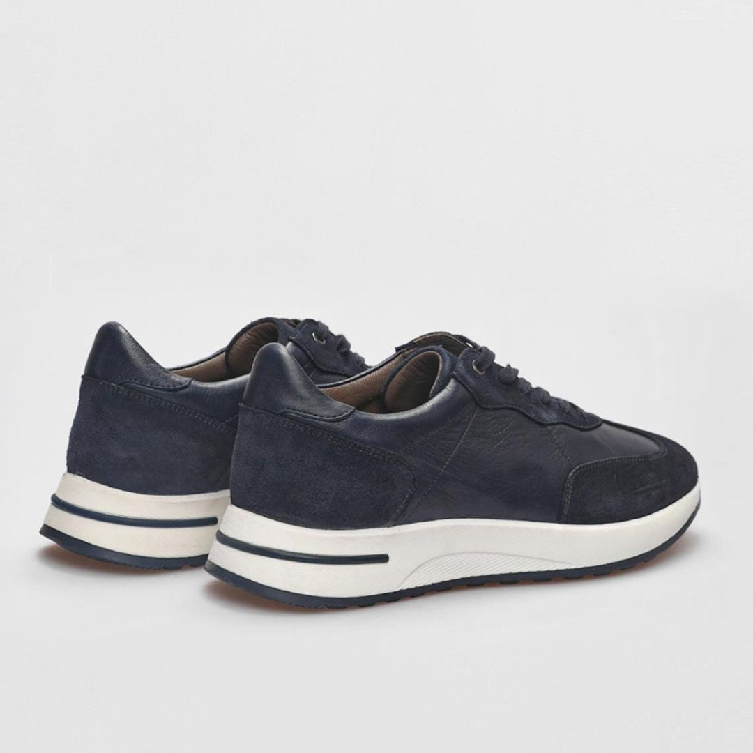 Madasat Navy Blue Suede Genuine Leather Shoes - 879 |