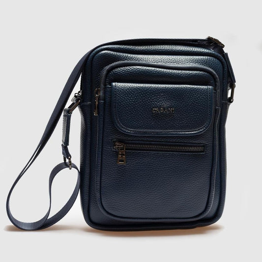 Madasat Men Navy Blue Genuine Leather Cross-body Bag - 911 |