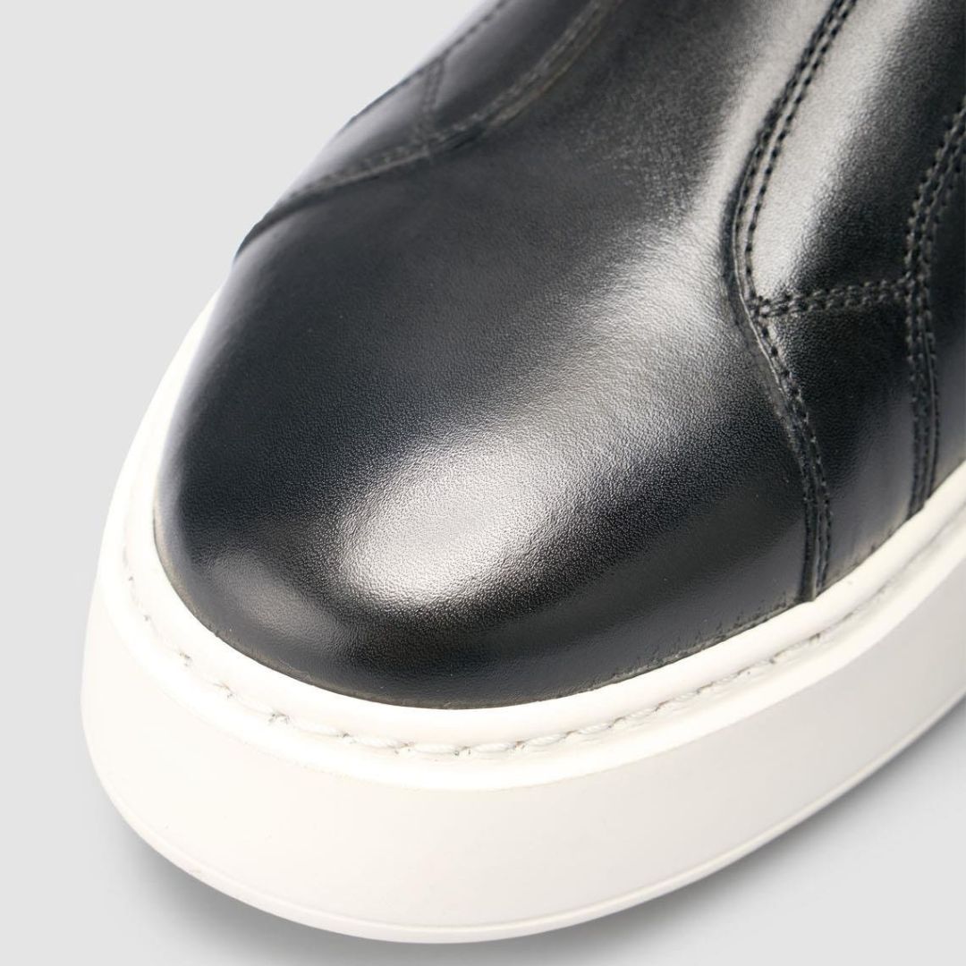 Madasat Genuine Leather Black Men Shoes - 961 |