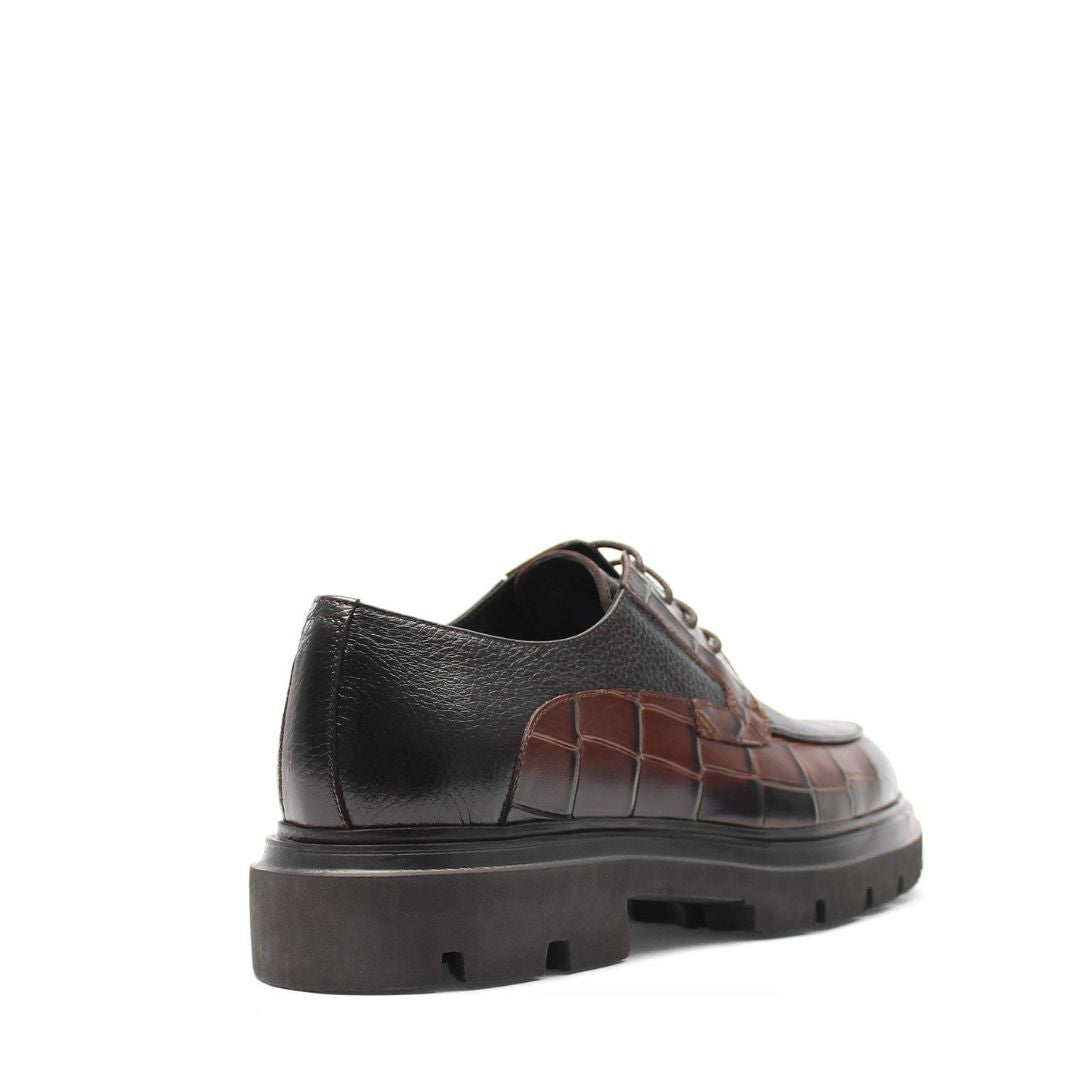 Madasat Brown Leather Men's Casual Shoes - 898 |