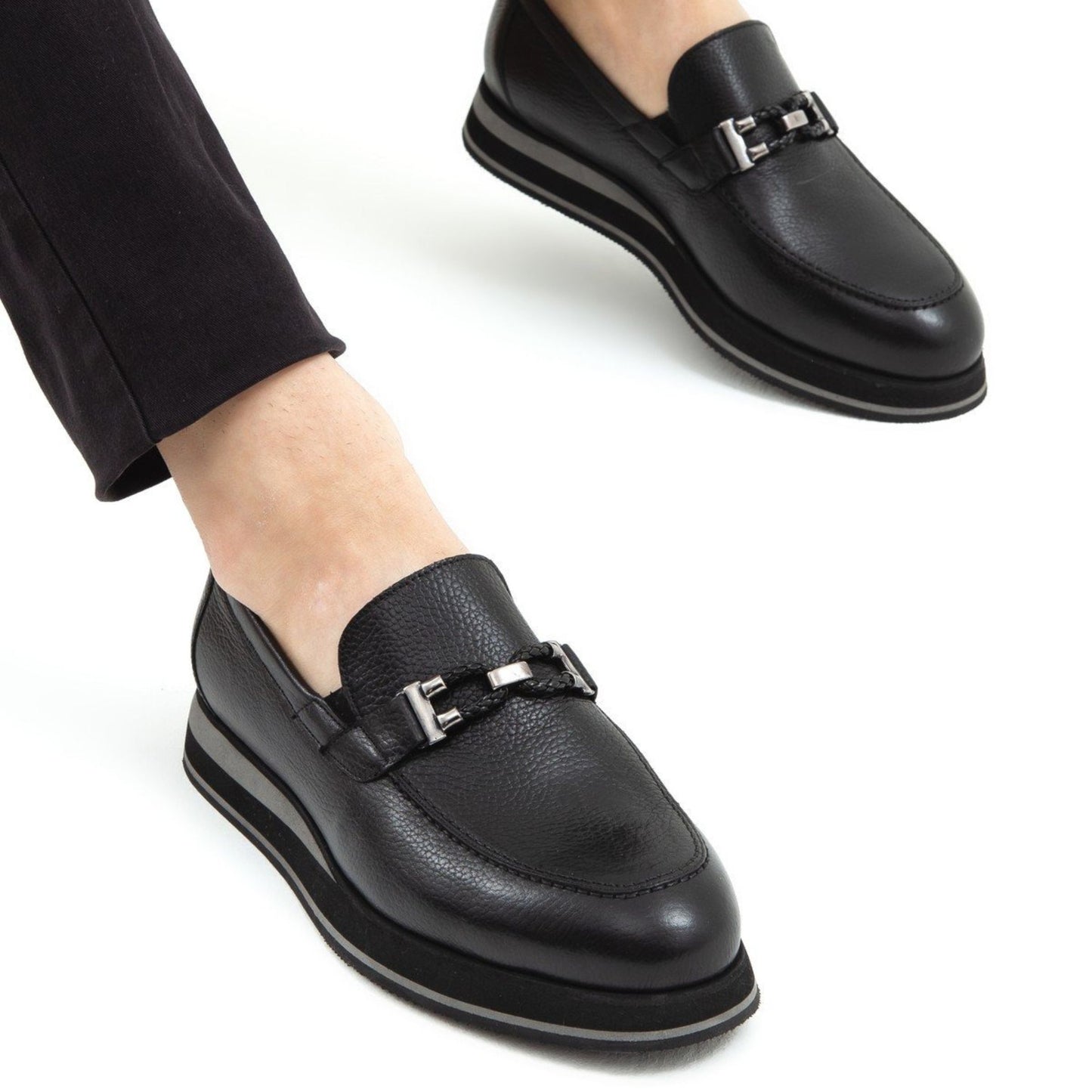 Madasat Black Leather Loafer - 599 |