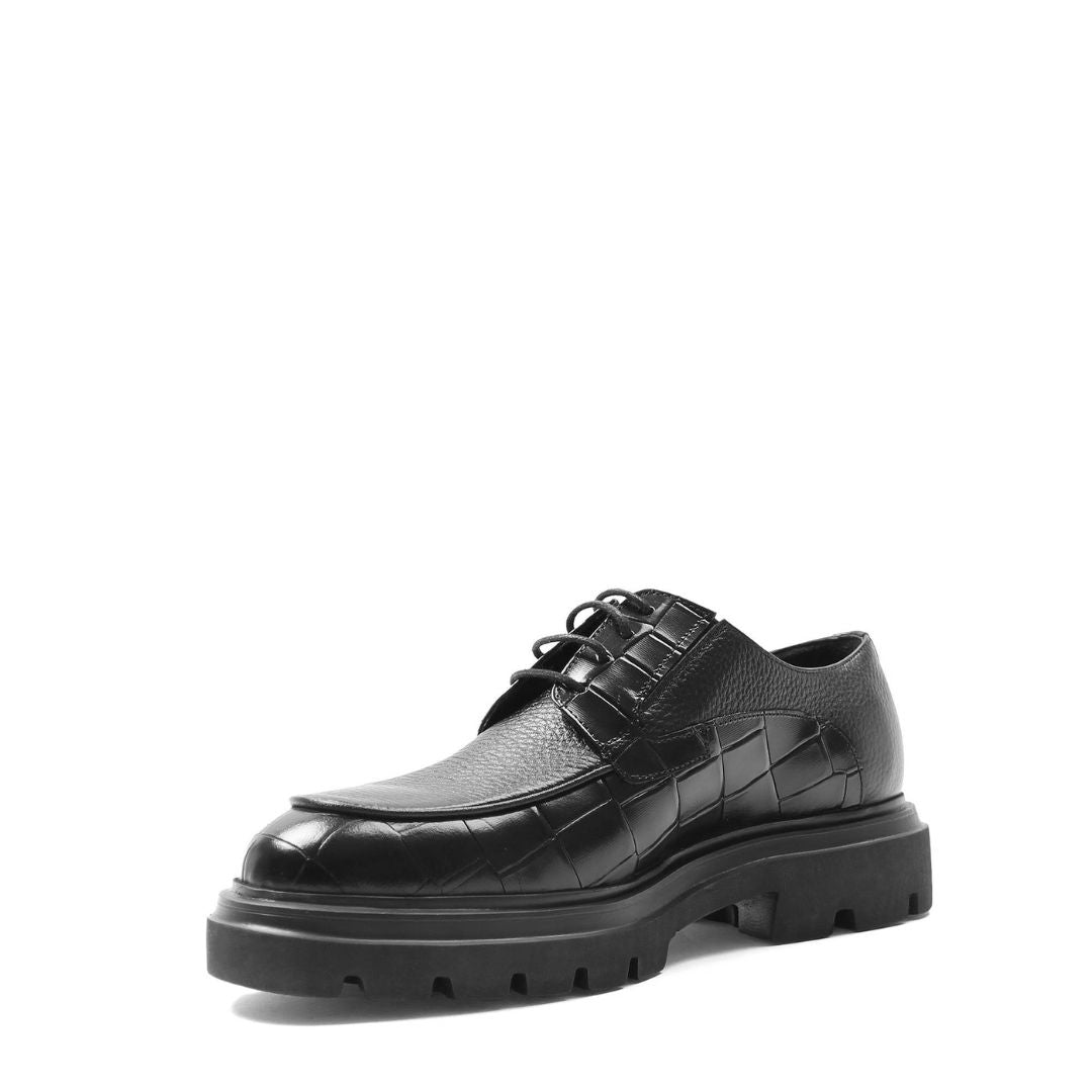 Madasat Black Leather Men's Casual Shoes - 898 |