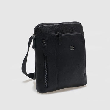 Madasat Men Black Genuine Leather Messenger Bag - 913 |