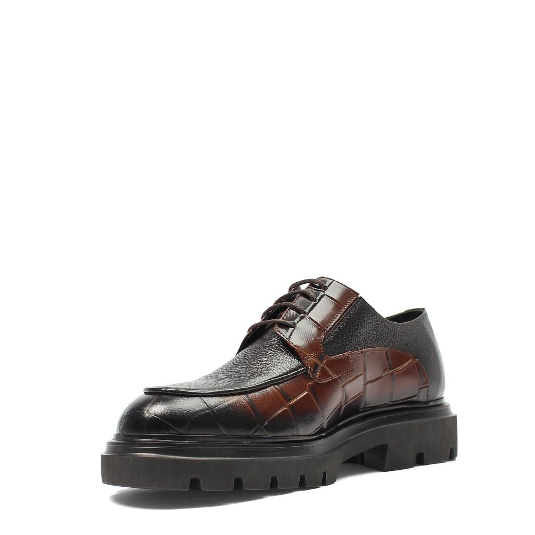Madasat Brown Leather Men's Casual Shoes - 898 |