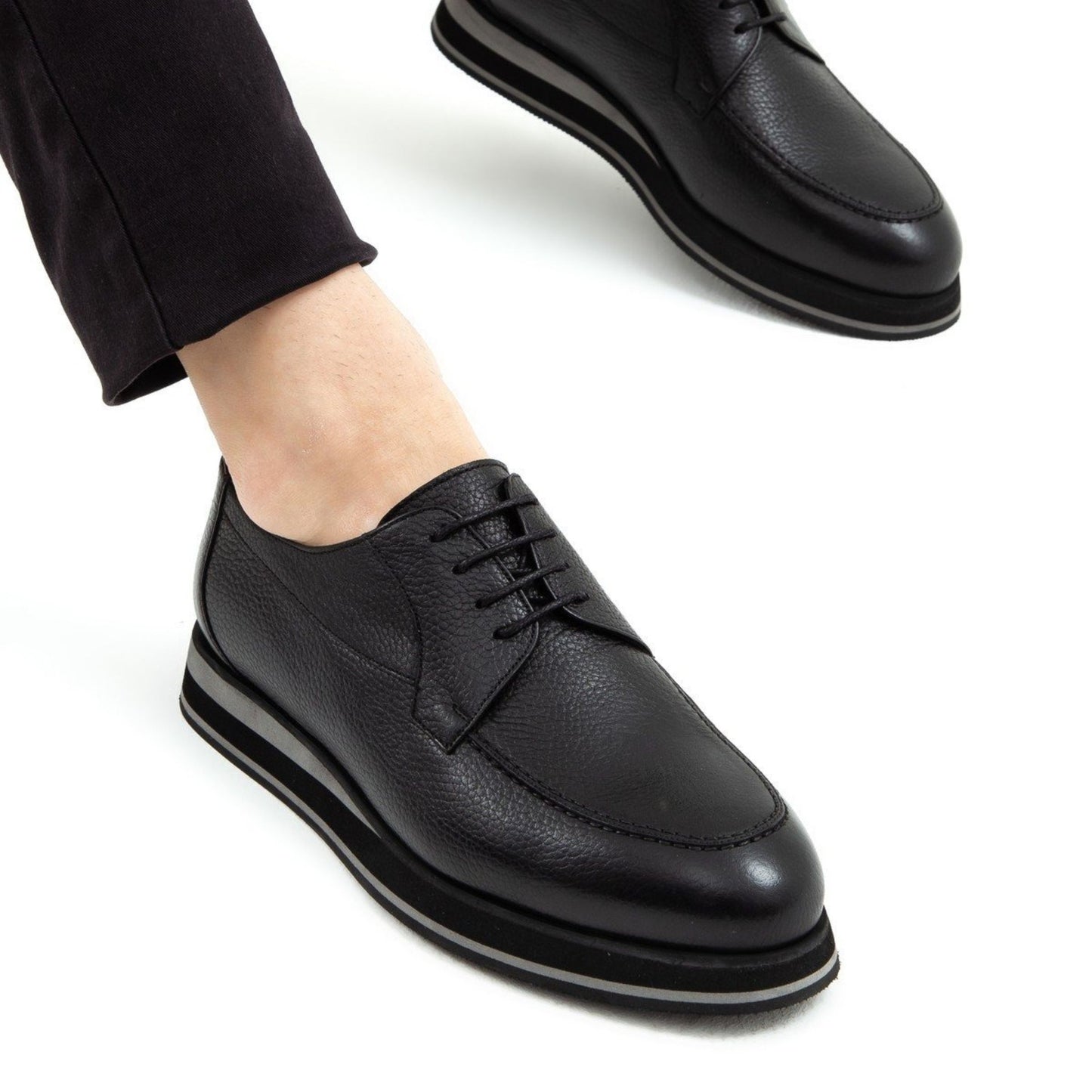 Madasat Black Leather Casual Shoes - 645 |
