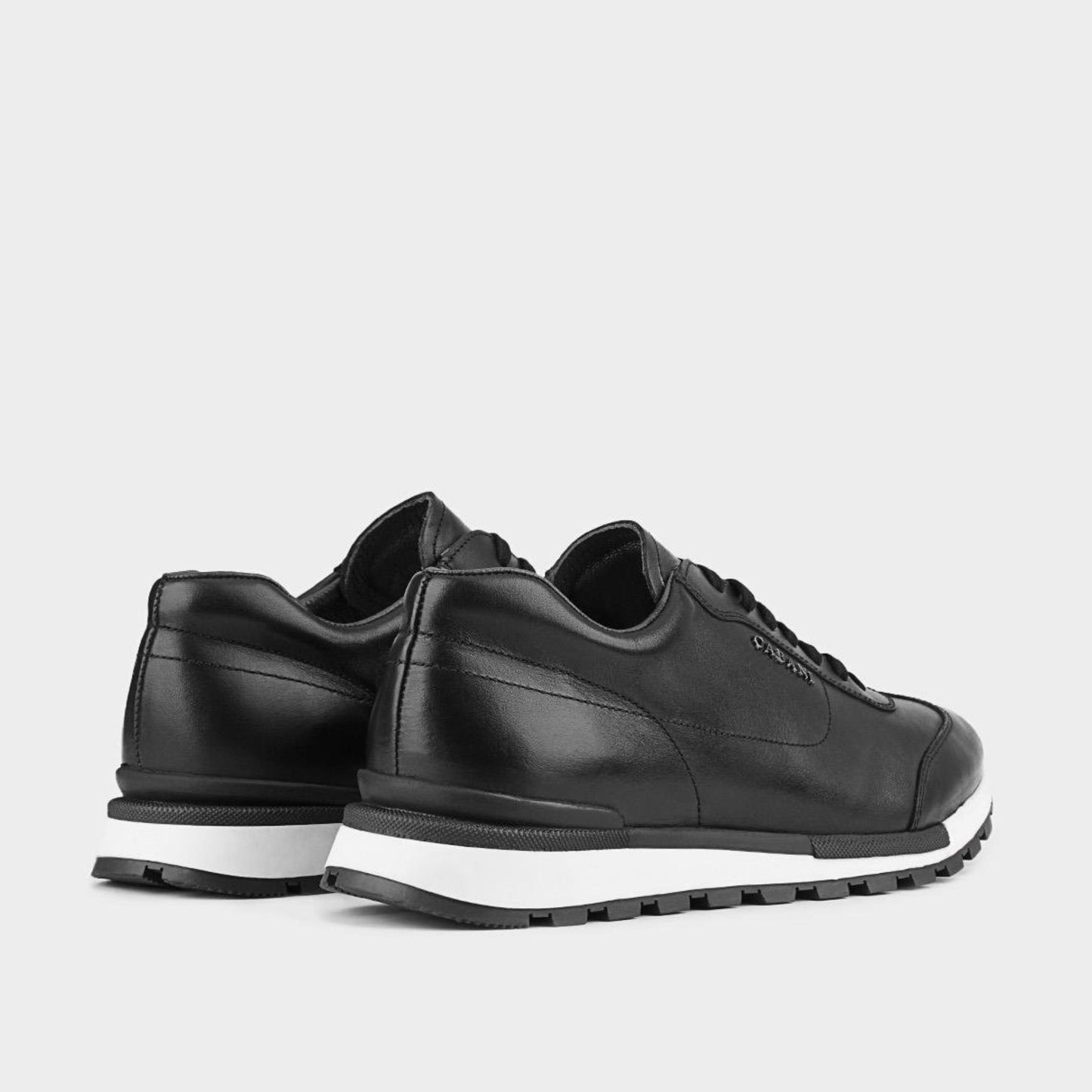 Madasat Black Leather Sneakers & Sports Shoes - 348 |