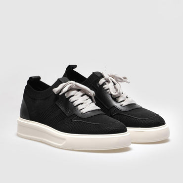 Madasat Black Lace Up Knit Sneakers - 851 |