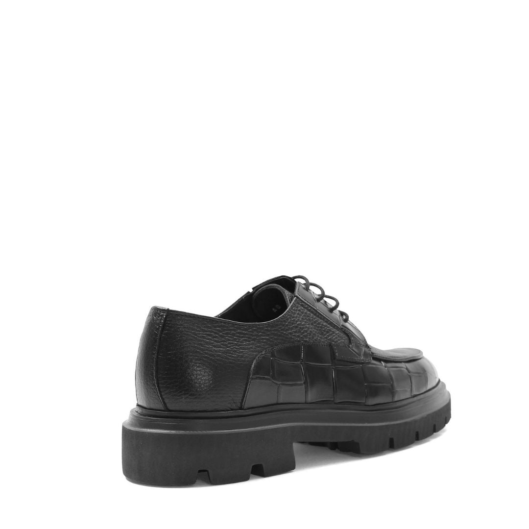 Madasat Black Leather Men's Casual Shoes - 898 |