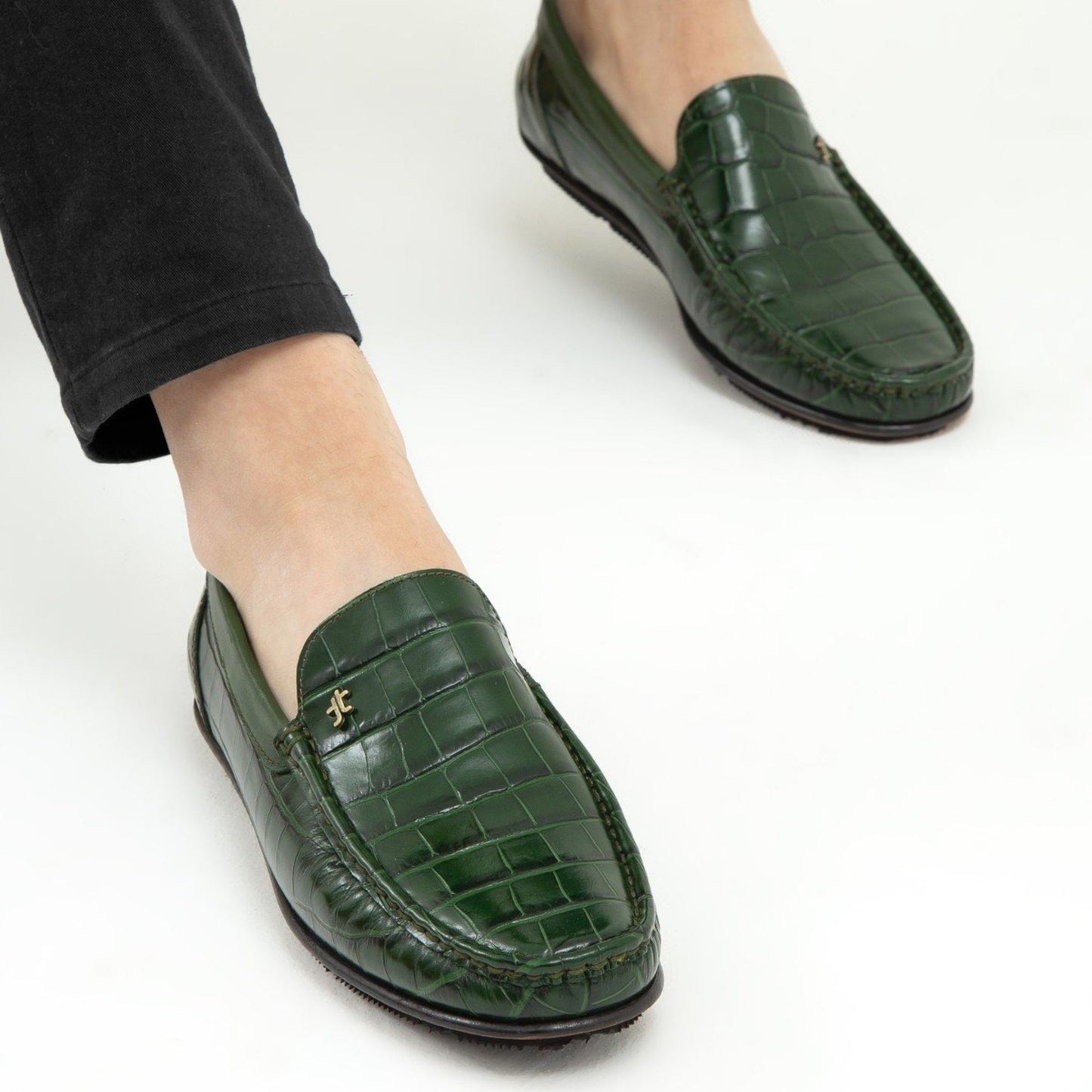 Madasat Green Leather Loafer - 641 |