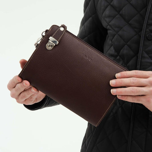 Madasat Brown Men's Genuine Leather Clutch Bag - 919 |