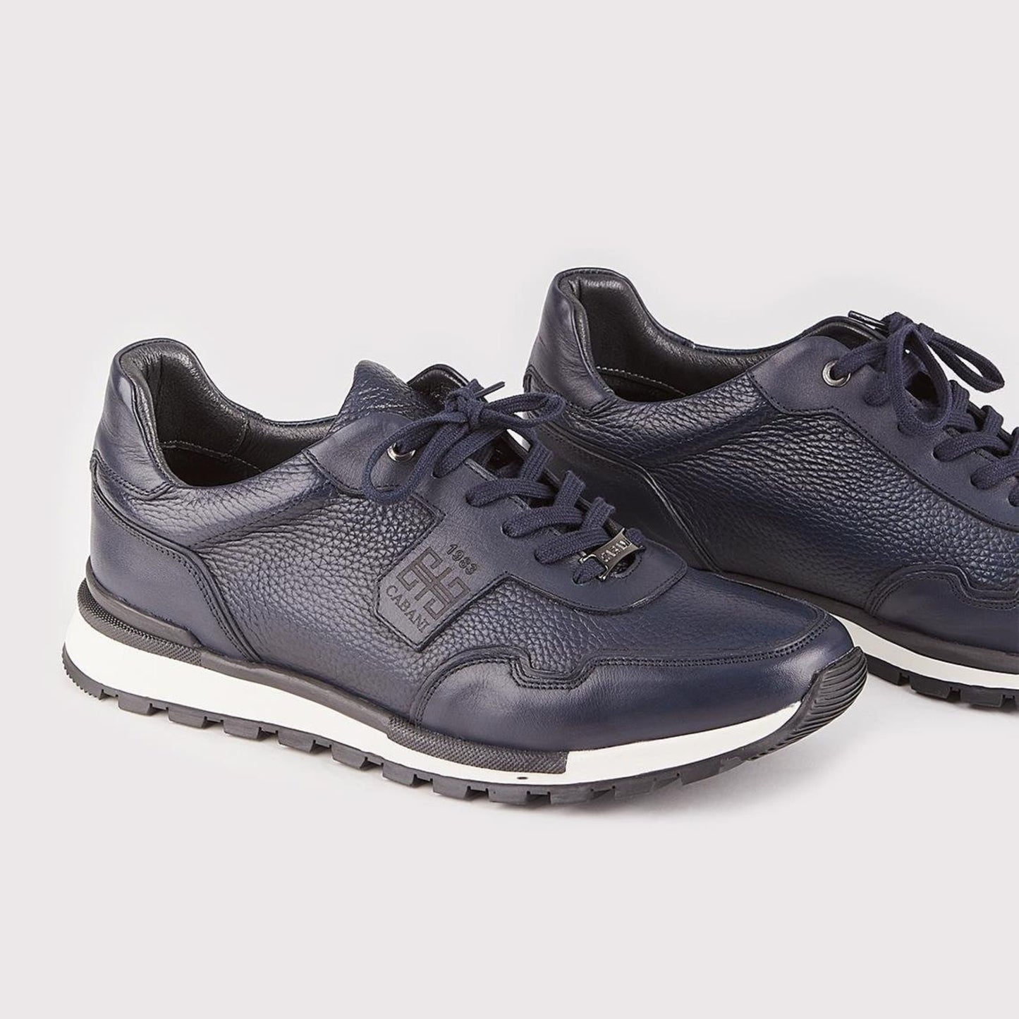 Madasat Navy Blue Leather Casual Shoes - 341 |