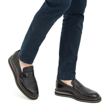Madasat Black Leather Loafer - 605 |