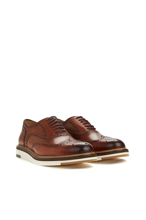 Madasat Brown Leather Casual Shoes - 523 |