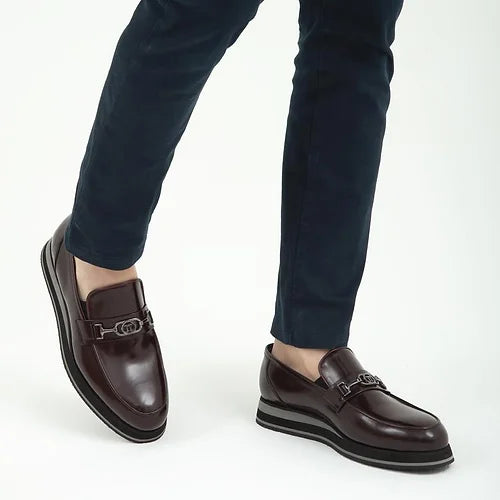 Madasat Burgundy Leather Loafer - 591 |