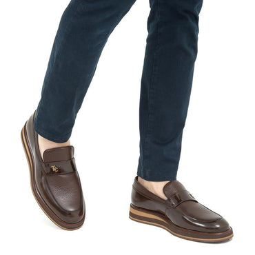 Madasat Brown Leather Loafer - 605 |