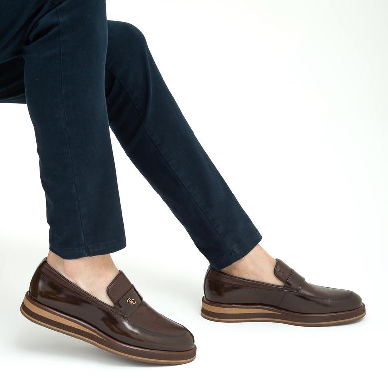 Madasat Brown Leather Loafer - 605 |