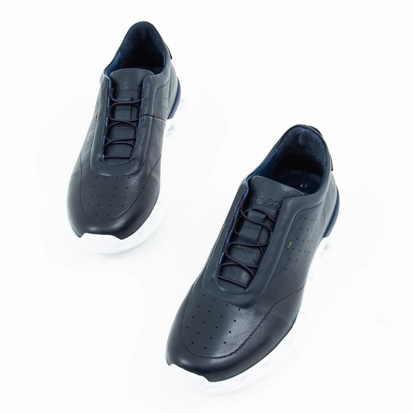 Madasat Navy Blue Leather Casual Shoes - 581 |