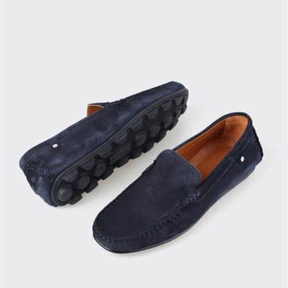 Madasat Navy Blue Leather Men's Loafer Shoes - 897 |