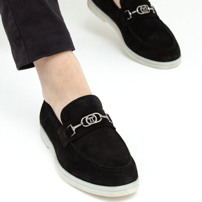 Madasat Black Suede Leather Loafer - 640 |