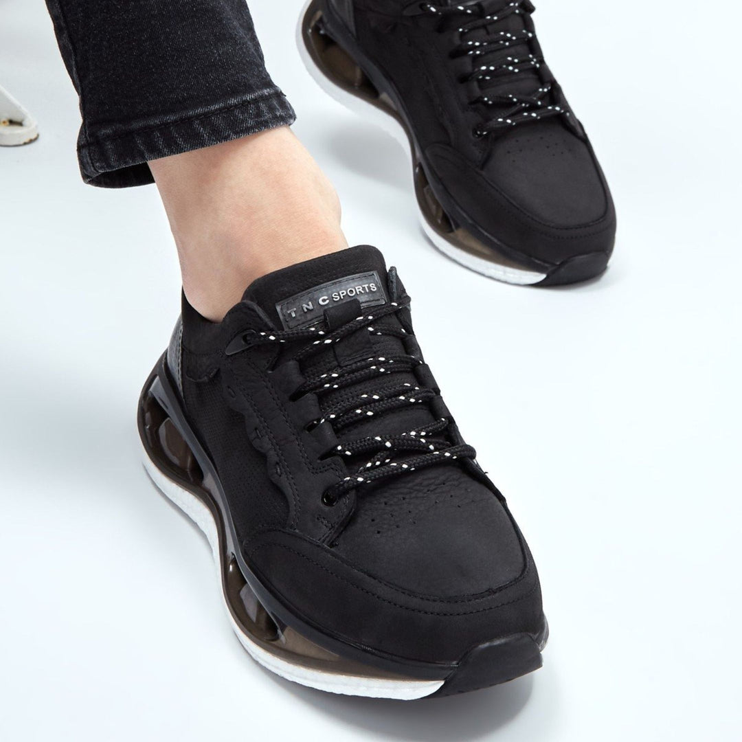Madasat Black Nubuck Genuine Leather Sneakers - 858 |