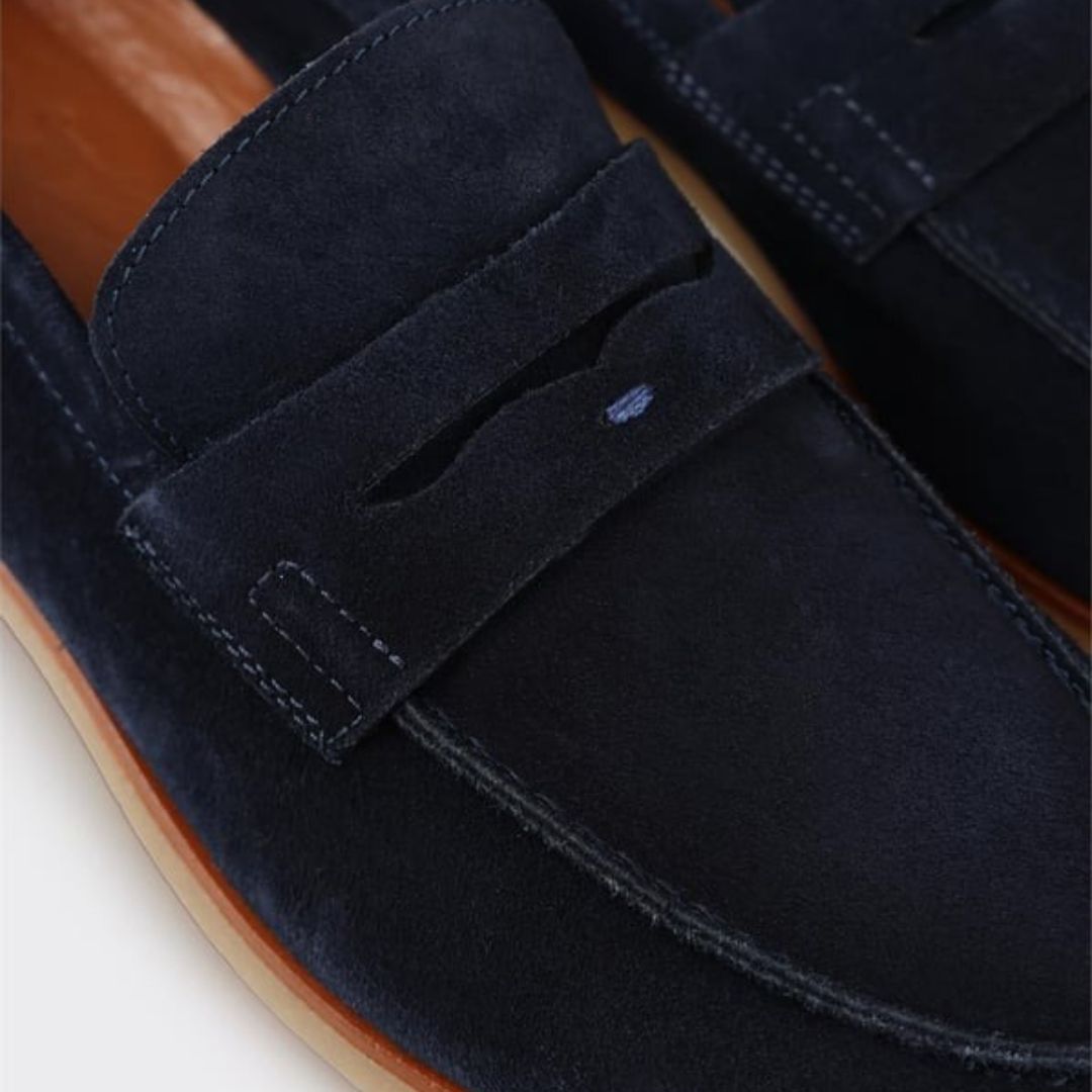 Madasat Navy Blue Leather Men's Loafer - 875 |