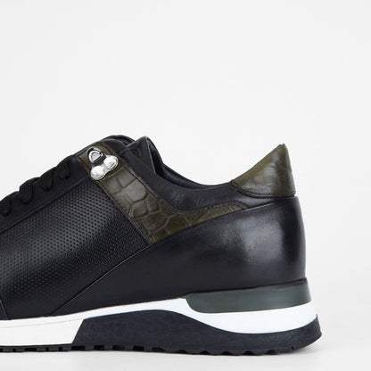 Madasat Black Leather Sneakers & Sports Shoes - 001 |