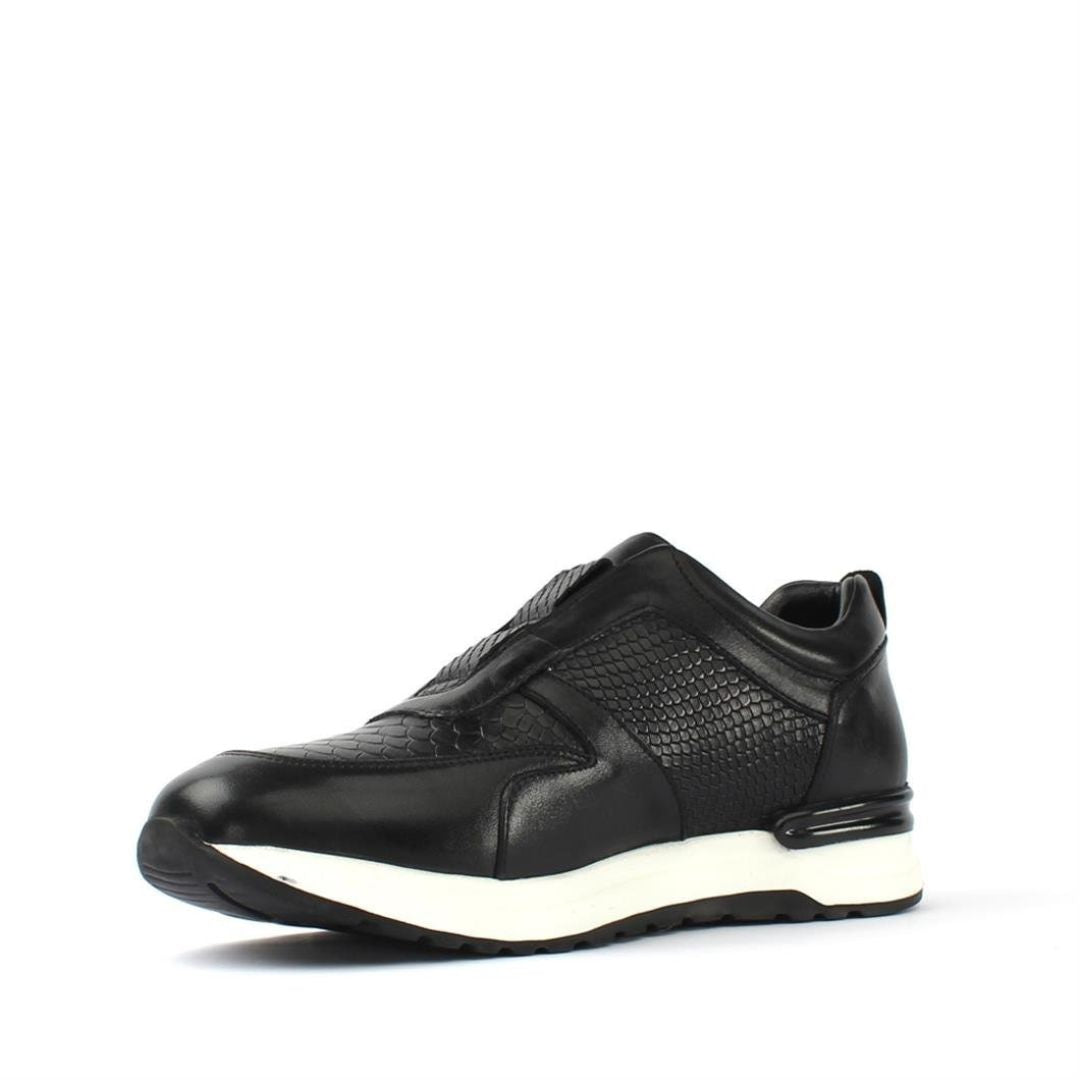 Madasat Black Leather Men's Shoes - 888 |