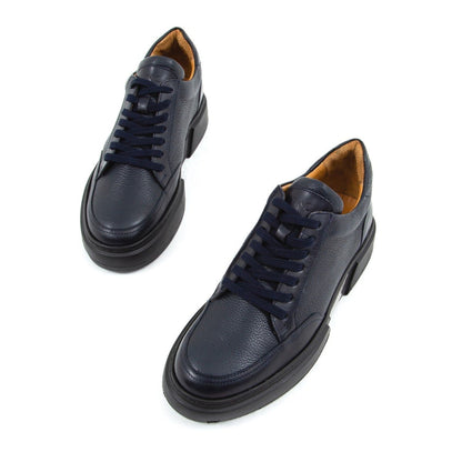 Madasat Navy Blue Leather Casual Shoes - 644 |