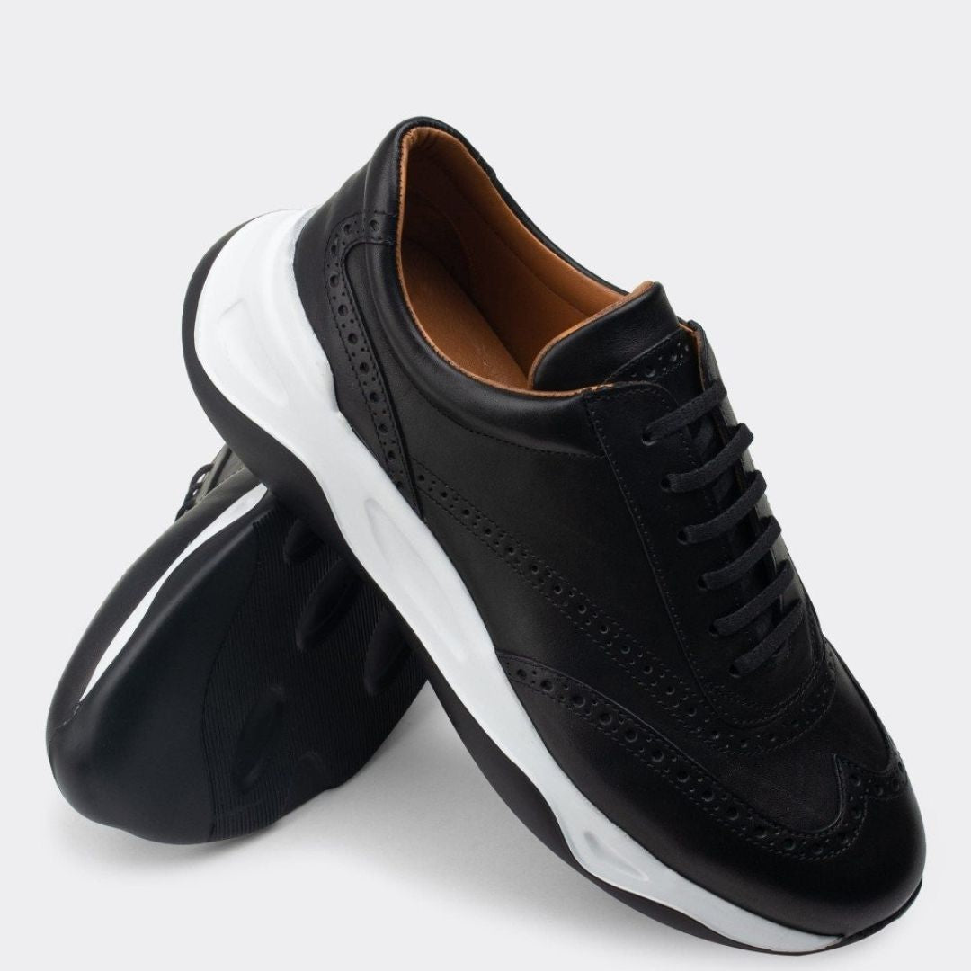Madasat Black Men's Genuine Leather Shoes - 728 |