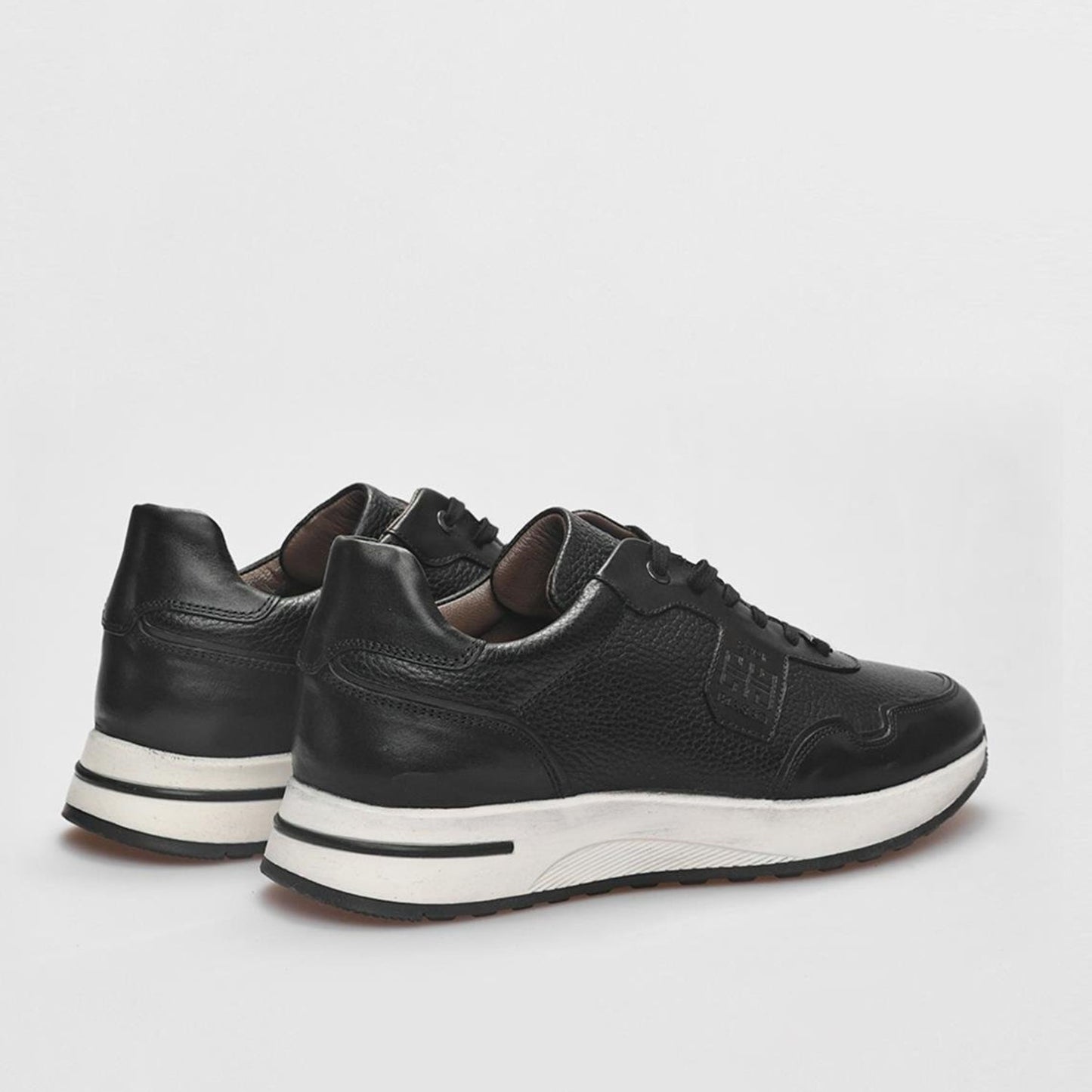 Madasat Men Black Genuine Leather Sneakers - 855 |