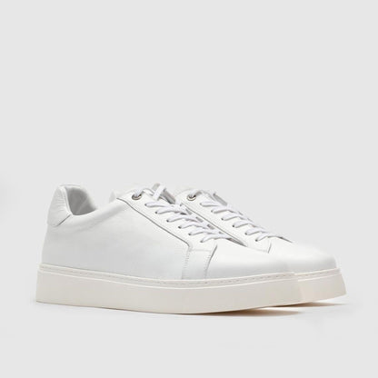 Madasat White Leather Casual Shoes - 810 |