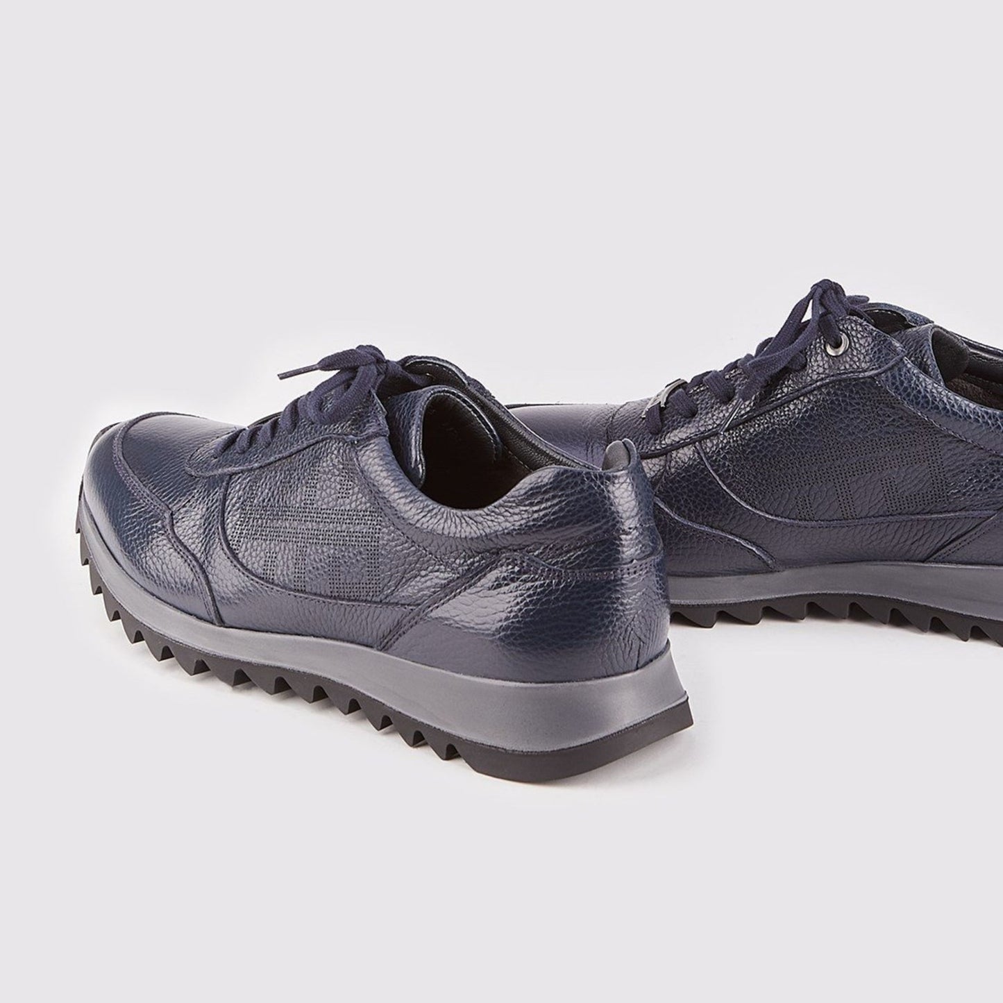 Madasat Navy Blue Leather Casual Shoes - 812 |