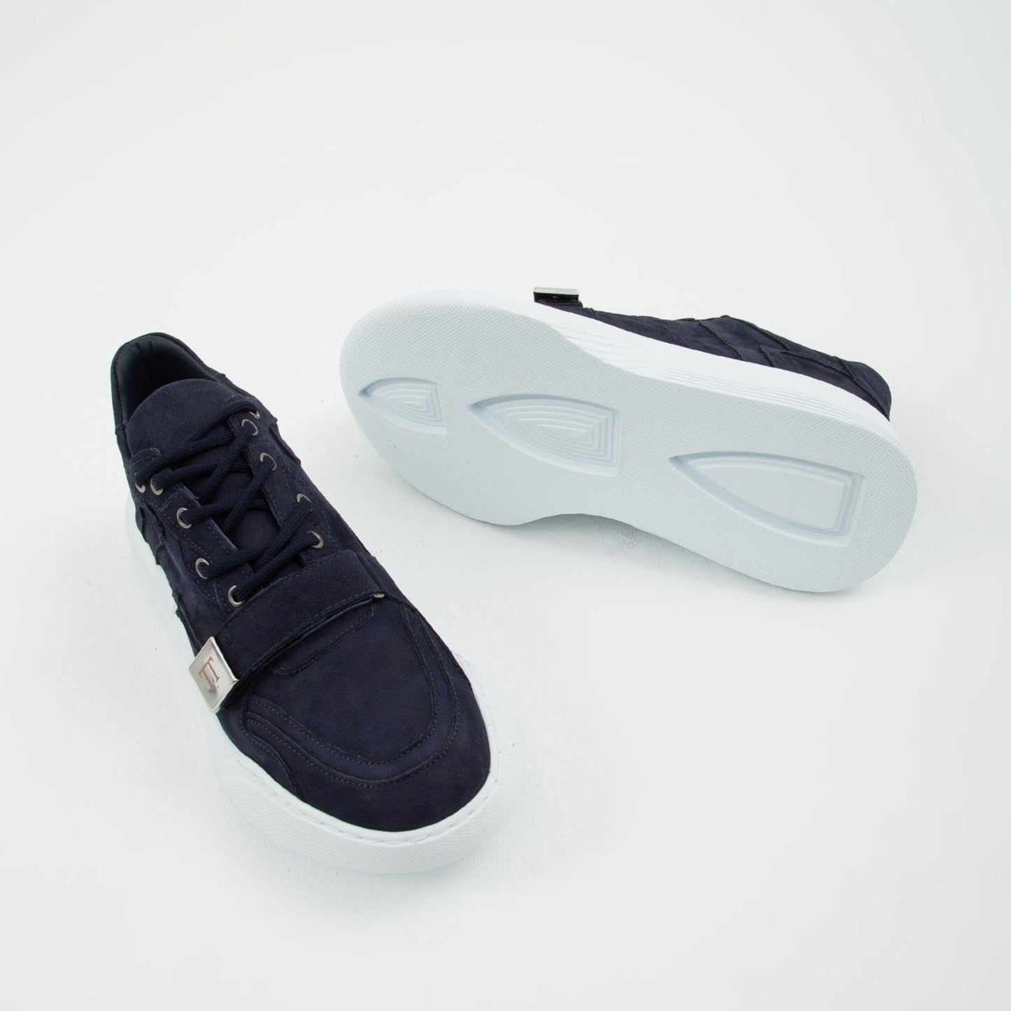 Madasat Navy Blue Leather Casual Shoes - 638 |