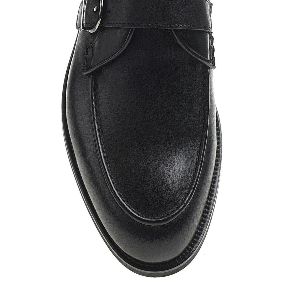 Madasat Black Leather Classic Shoes - 075 |