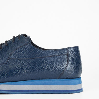 Madasat Navy Blue Leather Casual Shoes - 645 |