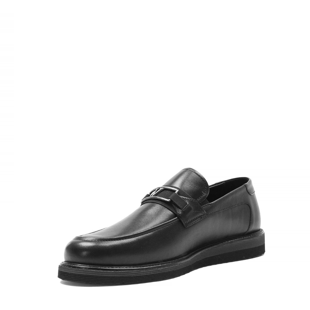 Madasat Black Leather Men's Shoes - 883 |