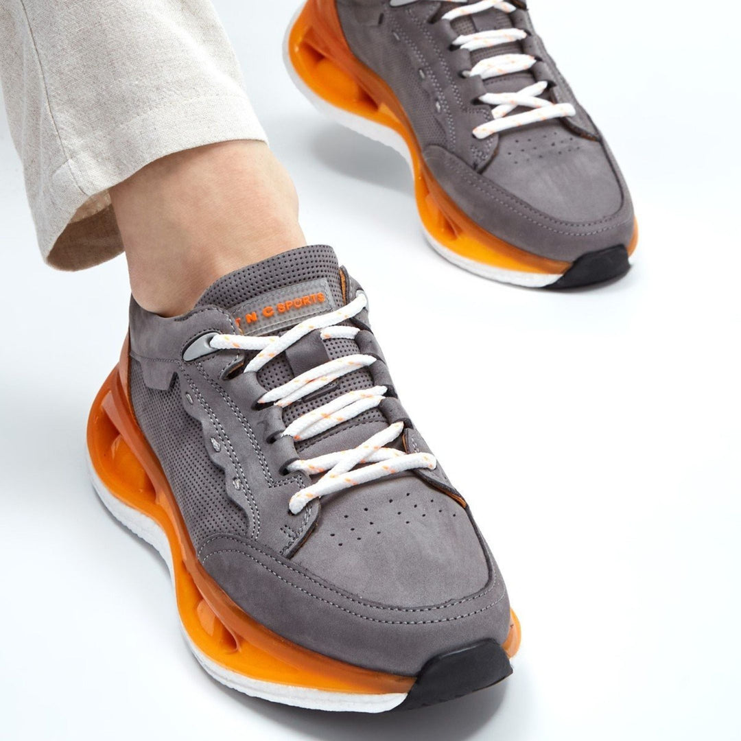 Madasat Orange Genuine Leather Sneakers - 858 |