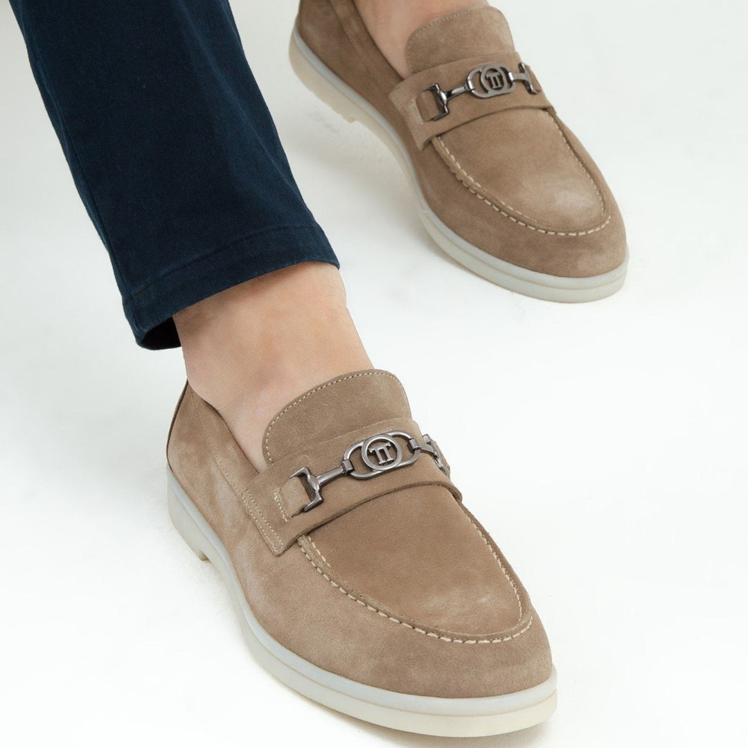 Madasat Beige Leather Loafer - 640 |
