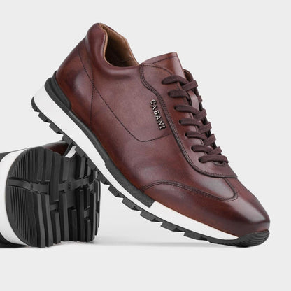 Madasat Brown Leather Sneakers & Sports Shoes - 348 |