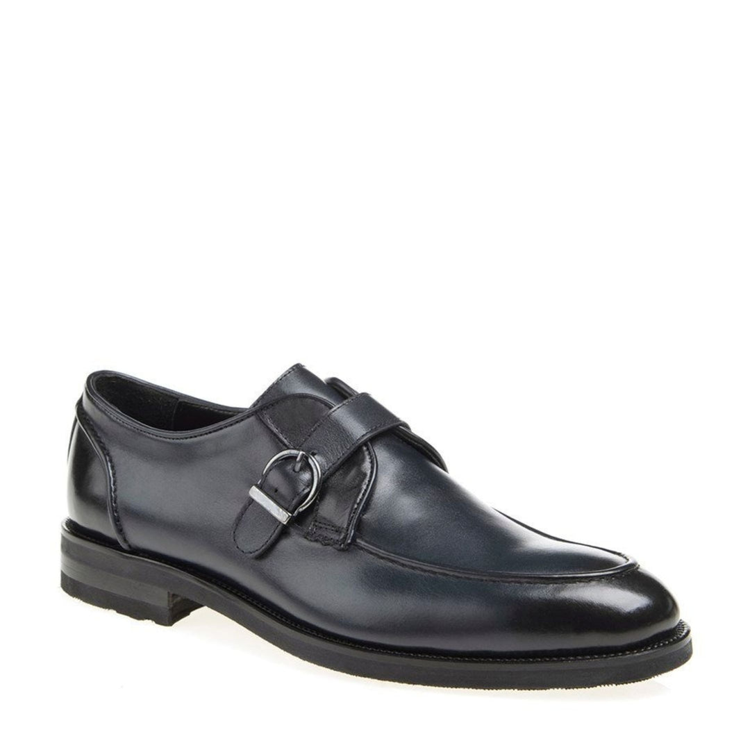 Madasat Navy blue Leather Classic Shoes - 075 |