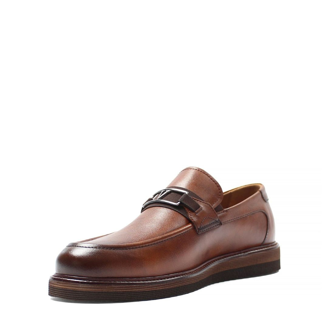 Madasat Tan Leather Men's Shoes - 883 |