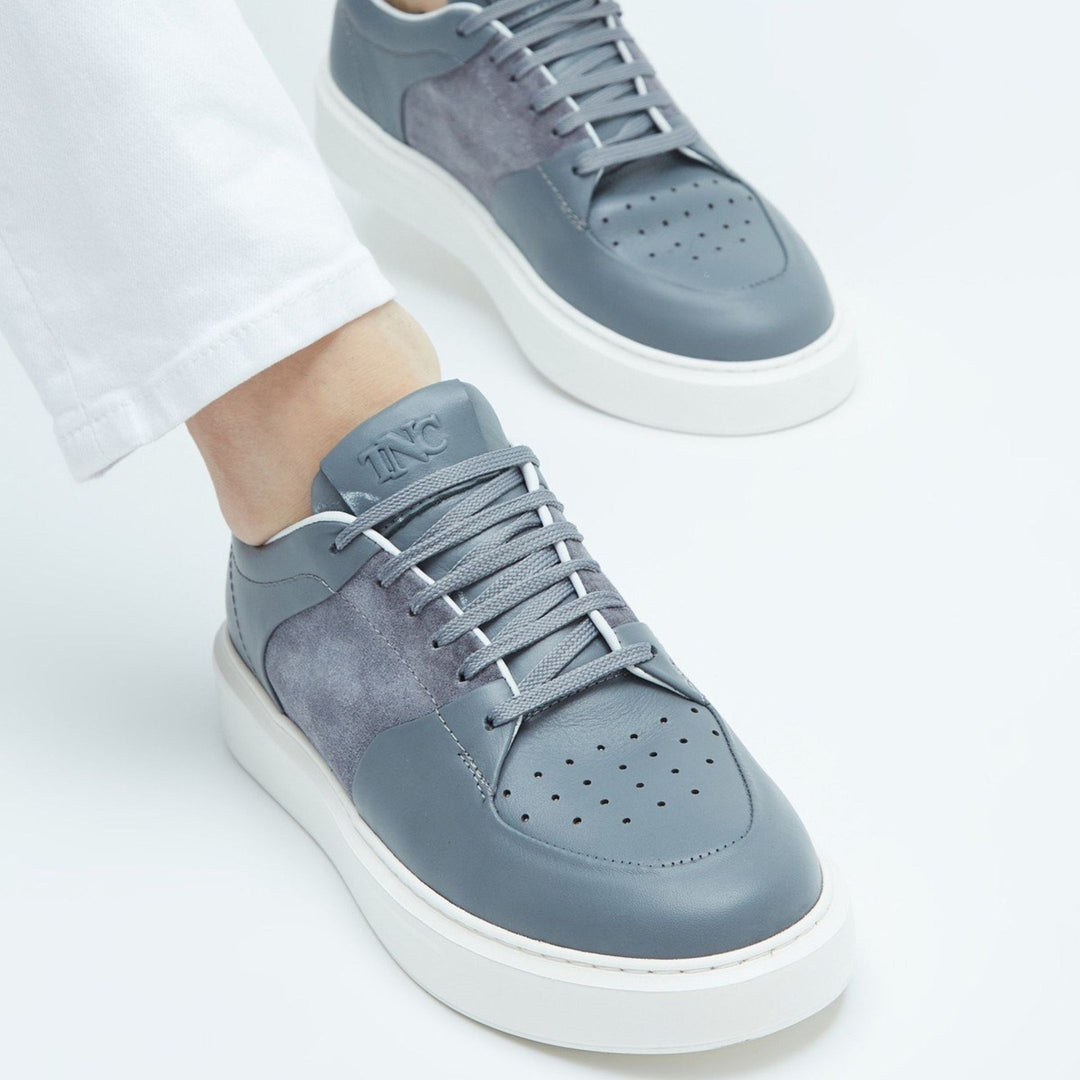 Madasat Gray Genuine Leather Sneakers - 857 |