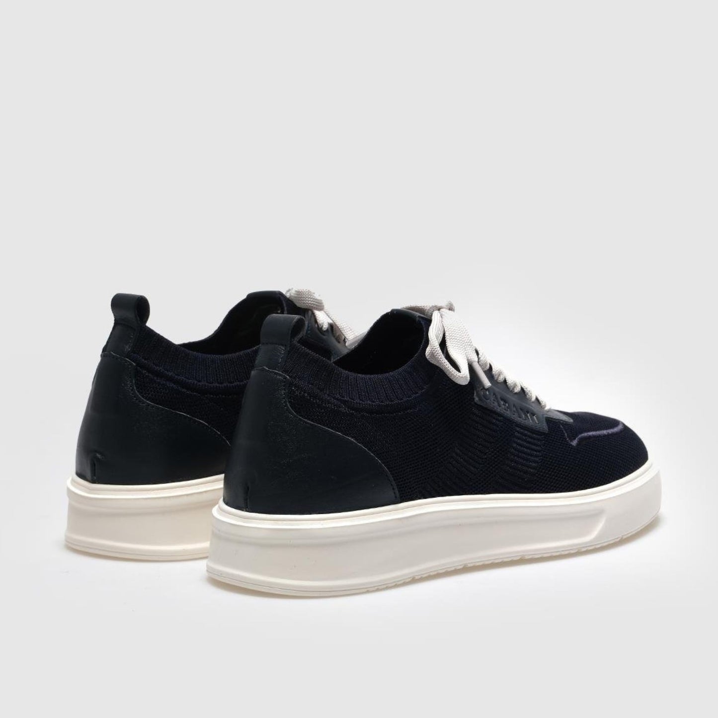 Madasat Navy Blue Lace Up Knit Sneakers - 851 |