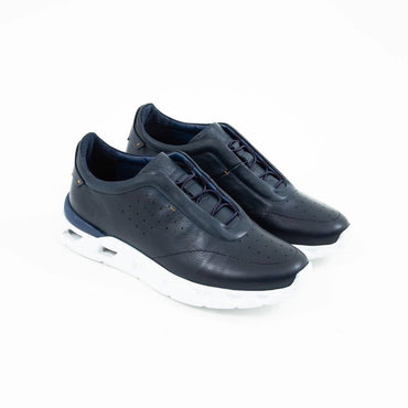 Madasat Navy Blue Leather Casual Shoes - 581 |