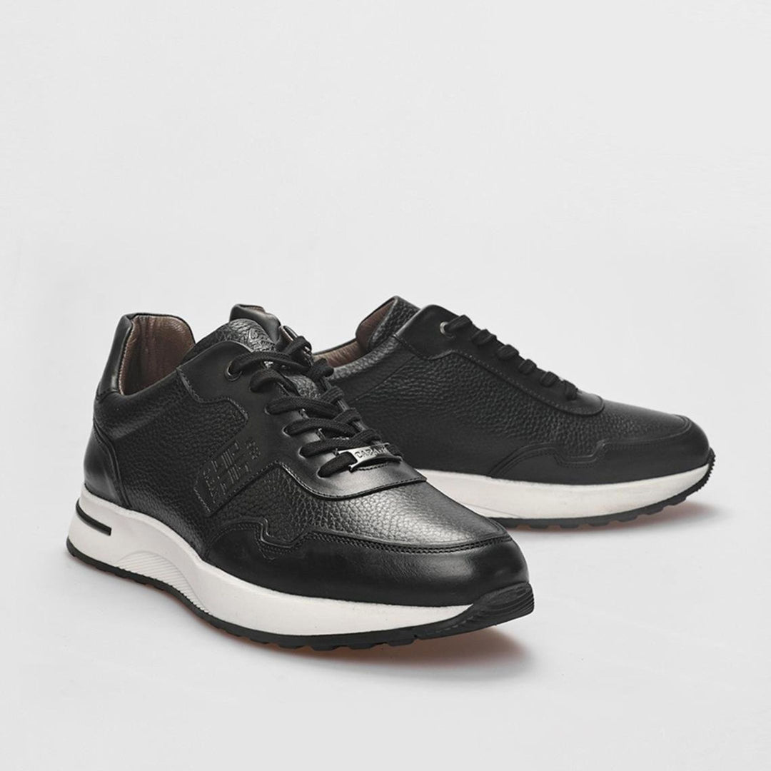 Madasat Men Black Genuine Leather Sneakers - 855 |