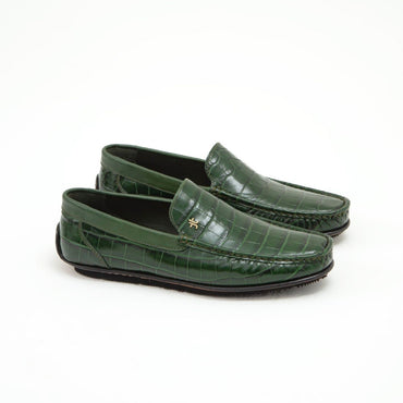 Madasat grüner Leder-Loafer – 641 |