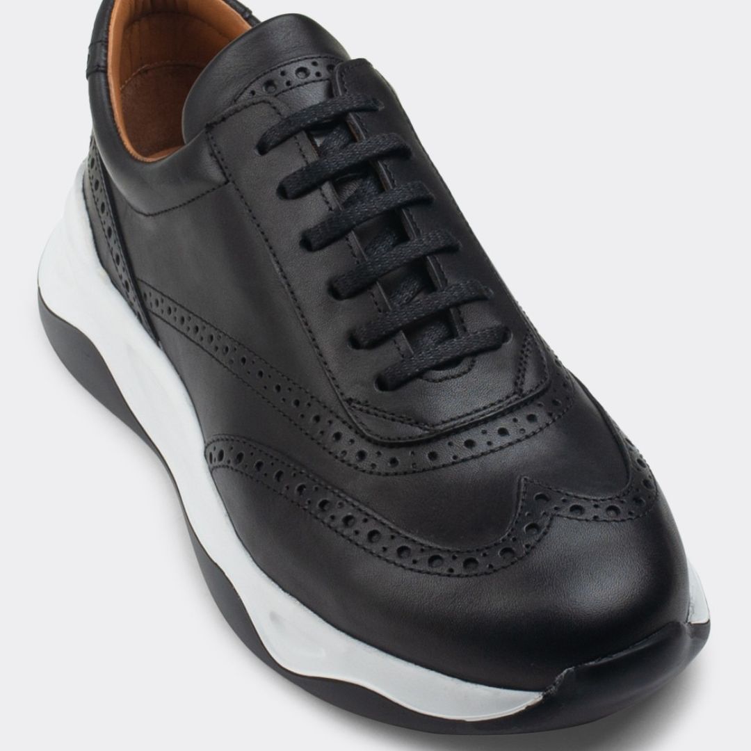 Madasat Black Men's Genuine Leather Shoes - 728 |